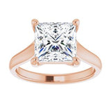 14K Rose 8 mm Square Solitaire Engagement Ring Mounting variant--Square variant--2CT variant--14K-yellow-gold