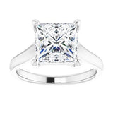 14K White 8 mm Square Solitaire Engagement Ring Mounting variant--Square variant--3CT variant--14K-white-gold