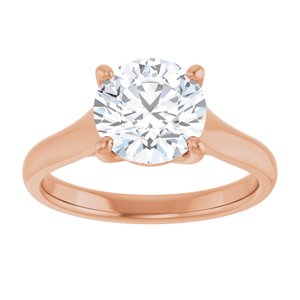 14K Rose 8 mm Round Solitaire Engagement Ring Mounting variant--Round variant--2CT variant--14K-rose-gold