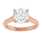14K Rose 8 mm Round Solitaire Engagement Ring Mounting