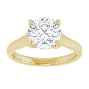 14K Yellow 8 mm Round Solitaire Engagement Ring Mounting/2-CT.5CT variant--Round variant--1.5CT variant--14K-yellow-gold