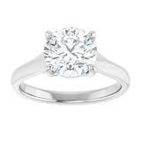 14K White 8 mm Round Solitaire Engagement Ring Mounting variant--Round variant--2CT variant--14K-white-gold