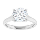 14K White 8 mm Round Solitaire Engagement Ring Mounting