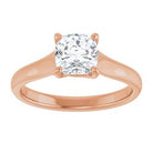 14K Rose 6 mm Cushion Solitaire Engagement Ring Mounting