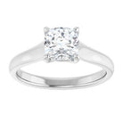 14K White 6 mm Cushion Solitaire Engagement Ring Mounting