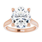 14K Rose 12x10 mm Oval Solitaire Engagement Ring Mounting