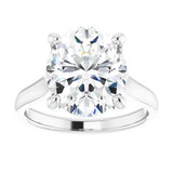 14K White 12x10 mm Oval Solitaire Engagement Ring Mounting variant--Oval variant--7CT variant--14K-white-gold
