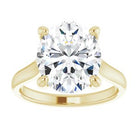 14K Yellow 12x10 mm Oval Solitaire Engagement Ring Mounting