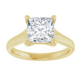 14K Yellow 7 mm Square Solitaire Engagement Ring Mounting variant--Square variant--2CT variant--14K-yellow-gold