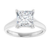 14K White 7 mm Square Solitaire Engagement Ring Mounting variant--Square variant--2CT variant--14K-white-gold
