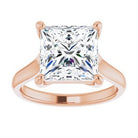 14K Rose 9 mm Square Solitaire Engagement Ring Mounting