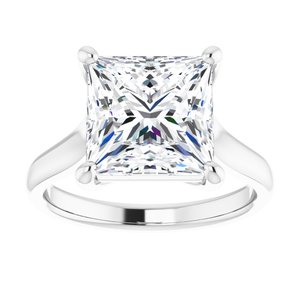 14K White 9 mm Square Solitaire Engagement Ring Mounting variant--Square variant--4CT variant--14K-white-gold