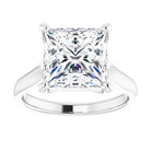 14K White 9 mm Square Solitaire Engagement Ring Mounting