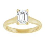 14K Yellow 7x5 mm Emerald Solitaire Engagement Ring Mounting variant--Emerald variant--1CT variant--14K-white-gold
