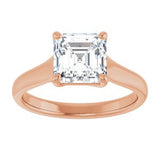 14K Rose 7 mm Asscher Solitaire Engagement Ring Mounting variant--Asscher variant--2CT variant--14K-rose-gold