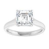 14K White 7 mm Asscher Solitaire Engagement Ring Mounting variant--Asscher variant--2CT variant--14K-yellow-gold