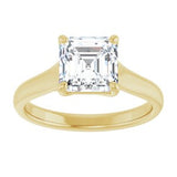 14K Yellow 7 mm Asscher Solitaire Engagement Ring Mounting variant--Cushion variant--1CT variant--14K-white-gold