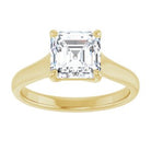 14K Yellow 7 mm Asscher Solitaire Engagement Ring Mounting