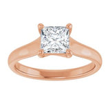 14K Rose 5.5 mm Square Solitaire Engagement Ring Mounting variant--Square variant--1CT variant--14K-rose-gold