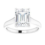 14K White 9x7 mm Emerald Solitaire Engagement Ring Mounting variant--Oval variant--1CT variant--14K-rose-gold