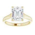 14K Yellow 9x7 mm Emerald Solitaire Engagement Ring Mounting