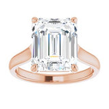 14K Rose 11x9 mm Emerald Solitaire Engagement Ring Mounting variant--Emerald variant--5CT variant--14K-rose-gold