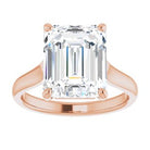 14K Rose 11x9 mm Emerald Solitaire Engagement Ring Mounting