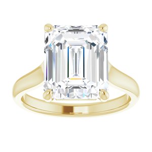 14K Yellow 11x9 mm Emerald Solitaire Engagement Ring Mounting variant--Emerald variant--6CT variant--14K-yellow-gold