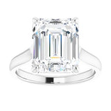 14K White 11x9 mm Emerald Solitaire Engagement Ring Mounting variant--Emerald variant--6CT variant--14K-white-gold