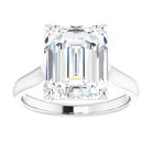 14K White 11x9 mm Emerald Solitaire Engagement Ring Mounting