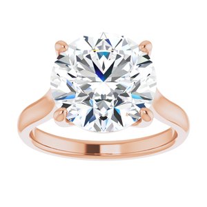 14K Rose 11 mm Round Solitaire Engagement Ring Mounting variant--Round variant--5CT variant--14K-rose-gold