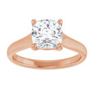 14K Rose 7 mm Cushion Solitaire Engagement Ring Mounting