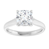 14K White 7 mm Cushion Solitaire Engagement Ring Mounting variant--Cushion variant--2CT variant--14K-white-gold