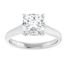 14K White 7 mm Cushion Solitaire Engagement Ring Mounting