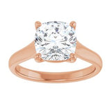 14K Rose 8 mm Cushion Solitaire Engagement Ring Mounting variant--Cushion variant--3CT variant--14K-rose-gold