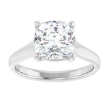 14K White 8 mm Cushion Solitaire Engagement Ring Mounting variant--Cushion variant--3CT variant--14K-white-gold
