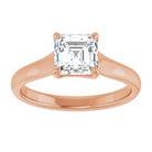 14K Rose 6 mm Asscher Solitaire Engagement Ring Mounting