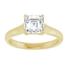 14K Yellow 6 mm Asscher Solitaire Engagement Ring Mounting