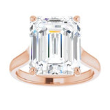 14K Rose 12x10 mm Emerald Solitaire Engagement Ring Mounting variant--Emerald variant--6CT variant--14K-rose-gold