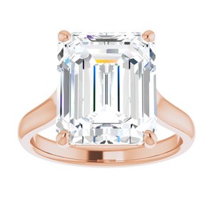 14K Rose 12x10 mm Emerald Solitaire Engagement Ring Mounting variant--Emerald variant--6CT variant--14K-rose-gold