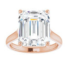 14K Rose 12x10 mm Emerald Solitaire Engagement Ring Mounting