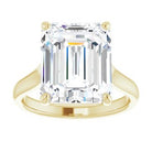 14K Yellow 12x10 mm Emerald Solitaire Engagement Ring Mounting