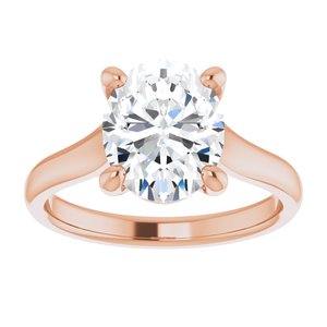 14K Rose 10x8 mm Oval Solitaire Engagement Ring Mounting variant--Oval variant--2CT variant--14K-rose-gold