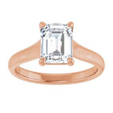 14K Rose 8x6 mm Emerald Solitaire Engagement Ring Mounting variant--Emerald variant--2CT variant--14K-white-gold