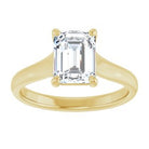 14K Yellow 8x6 mm Emerald Solitaire Engagement Ring Mounting