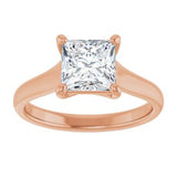 14K Rose 6.5 mm Square Solitaire Engagement Ring Mounting/2-CT.5CT variant--Square variant--1.5CT variant--14K-rose-gold