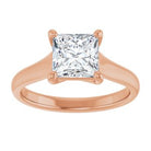 14K Rose 6.5 mm Square Solitaire Engagement Ring Mounting