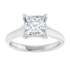 14K White 6.5 mm Square Solitaire Engagement Ring Mounting