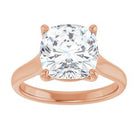 14K Rose 9 mm Cushion Solitaire Engagement Ring Mounting