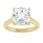 14K Yellow 9 mm Cushion Solitaire Engagement Ring Mounting